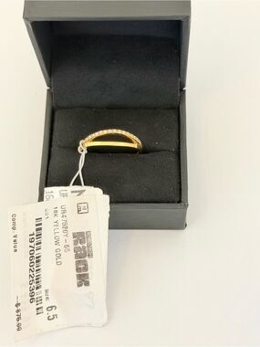 Bony Levy Kiera 18K Yellow Gold Diamond Stacking Ring Sz 6.5 NWT BL Box